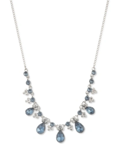 Shop Givenchy Pear-shape Crystal Statement Necklace, 16" + 3" Extender In Silver