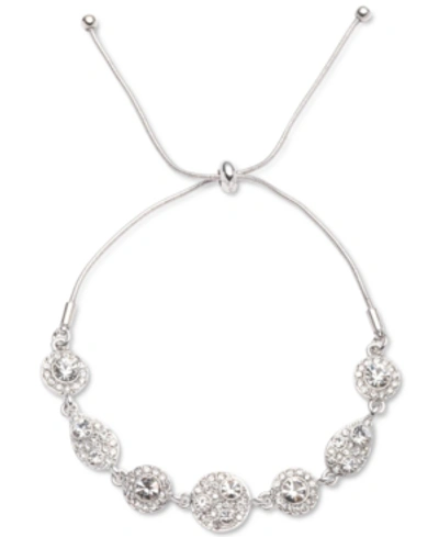 Shop Givenchy Crystal Scatter Slider Bracelet In Silver
