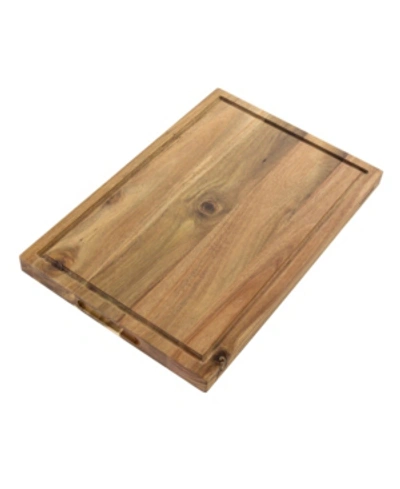 Shop Kenmore Archer Cutting Board With Groove Handles, 18" X 12" In Brown