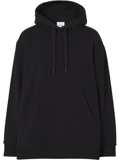 Shop Burberry Check-print Panelled Hoodie In Black