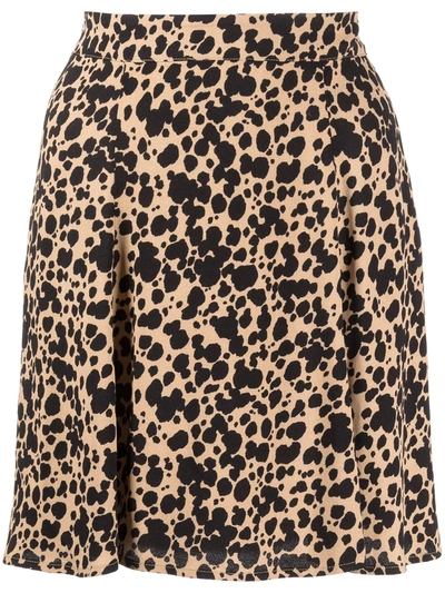 Shop Reformation High-waisted Flounce Skirt In Brown