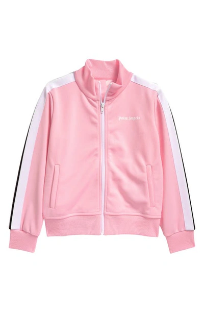 Shop Palm Angels Kids' Logo Track Jacket In Pink White