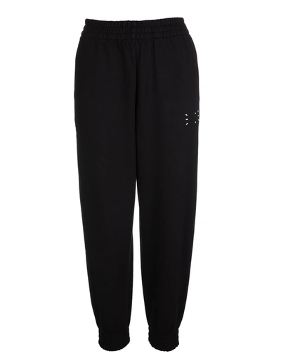 Shop Mcq By Alexander Mcqueen Woman Black Slim Fit Joggers With Logo
