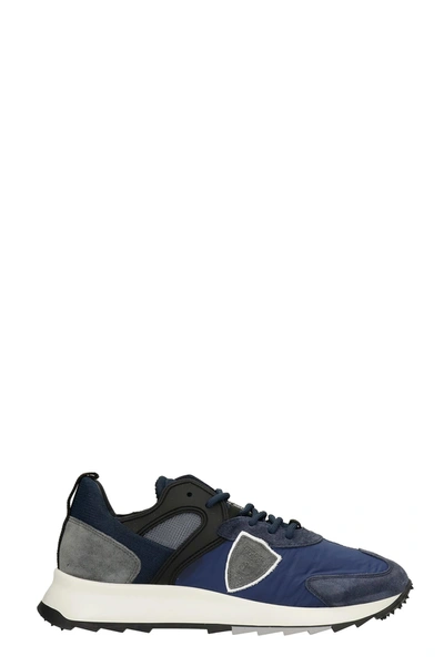 Shop Philippe Model Royale Sneakers In Blue Synthetic Fibers
