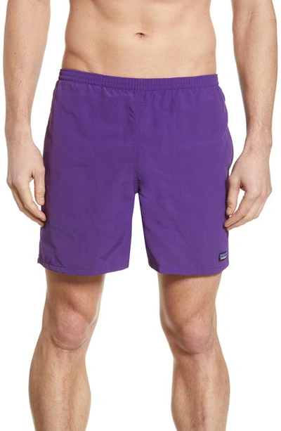 Shop Patagonia Baggies 5-inch Swim Trunks In Purple