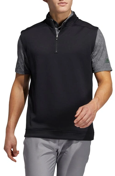 Shop Adidas Golf Club Quarter Zip Vest In Black