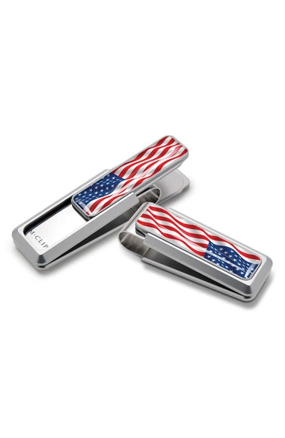 Shop M-clipr American Flag Money Clip In Natural/ Red/ White/ Blue