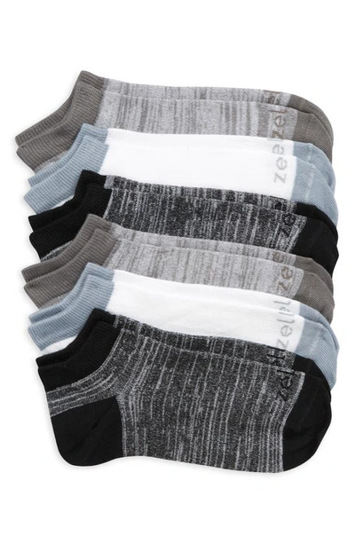 Shop Zella Girl Kids' Assorted 6-pack Ankle Socks In Black- Grey Pack