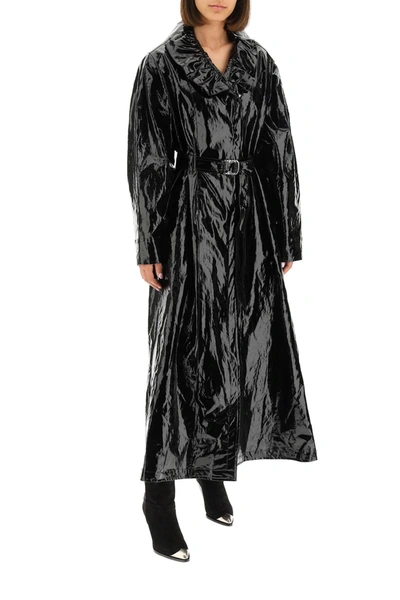 Shop Isabel Marant Epanima Coated Linen Trench Coat In Black