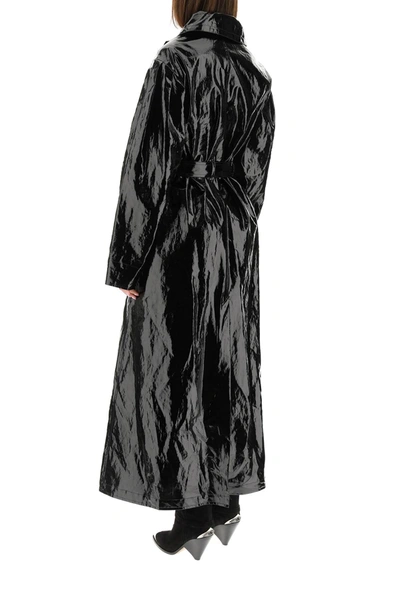 Shop Isabel Marant Epanima Coated Linen Trench Coat In Black