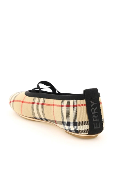 Shop Burberry Vintage Check Grace Ballet Flats In Beige,black