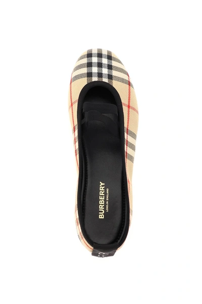 Shop Burberry Vintage Check Grace Ballet Flats In Beige,black