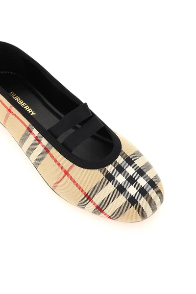 Shop Burberry Vintage Check Grace Ballet Flats In Beige,black