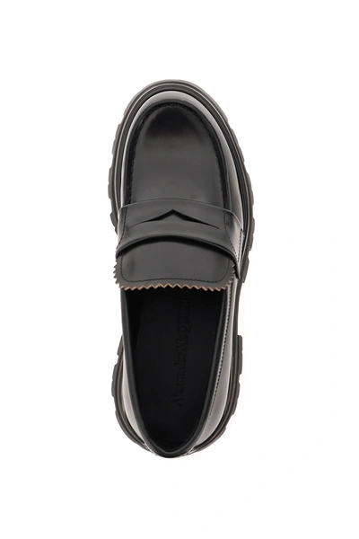 Shop Alexander Mcqueen Wander Leather Moccasin In Black