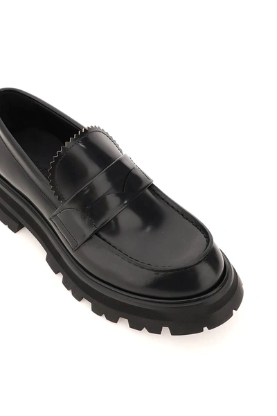 Shop Alexander Mcqueen Wander Leather Moccasin In Black