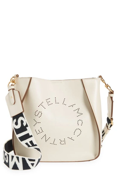 Shop Stella Mccartney Mini Faux Leather Crossbody Bag In Ivory