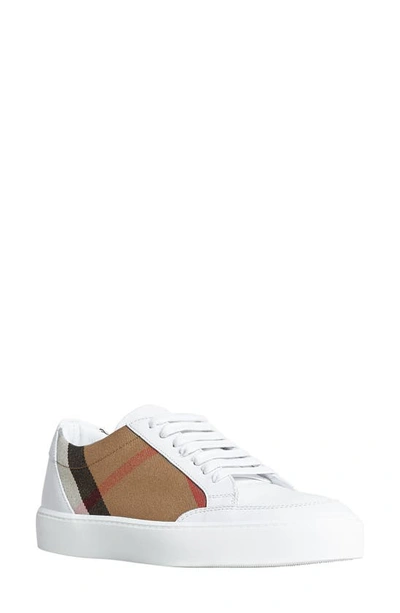 Shop Burberry Salmond Sneaker In White
