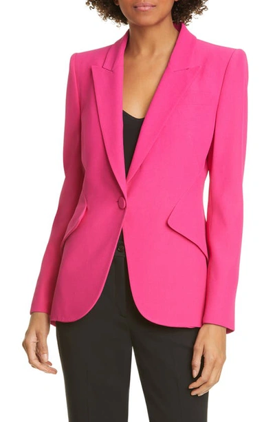 Shop Alexander Mcqueen Leaf Crepe Jacket In Orchid Pink