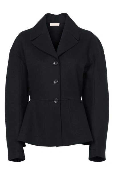 Shop Alaïa Peplum Wool & Cashmere Jacket In Noir