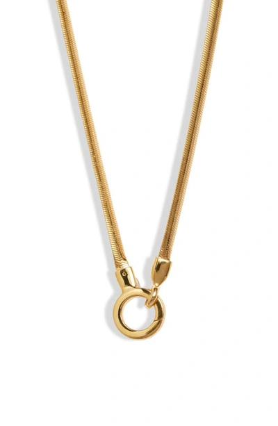 Shop Monica Vinader Snake Chain Necklace In Gp