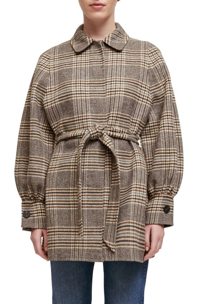 maje checked double face coat