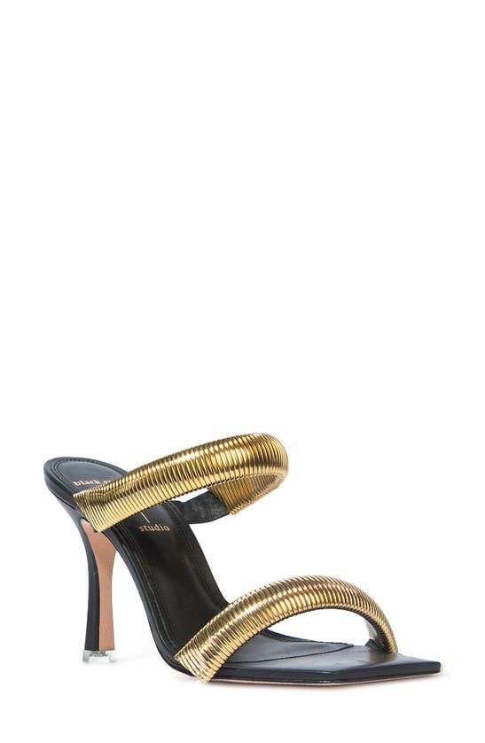 black suede studio sandals
