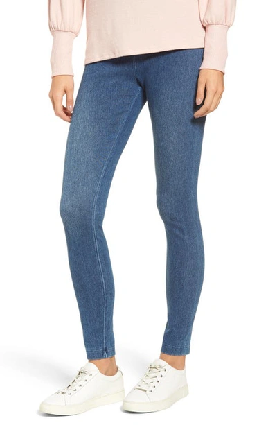 Lyssé High Waist Denim Leggings In Mid Wash