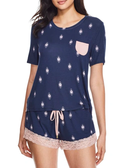 Shop Honeydew Intimates Something Sweet Knit Pajama Set In Night Mist Geo