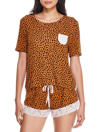 Shop Honeydew Intimates Something Sweet Knit Pajama Set In Pumpkin Spice Cheeta