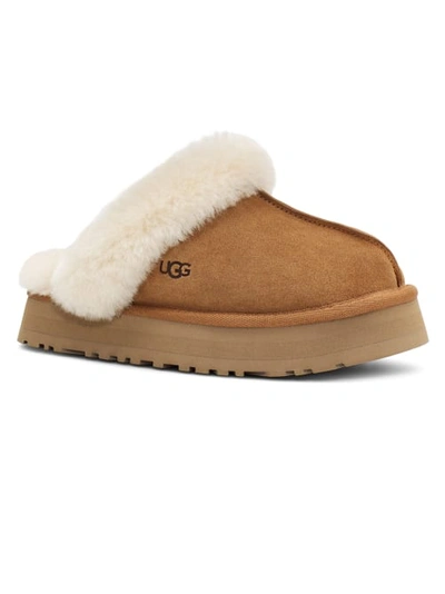 Shop Ugg Disquette Slippers In Chestnut