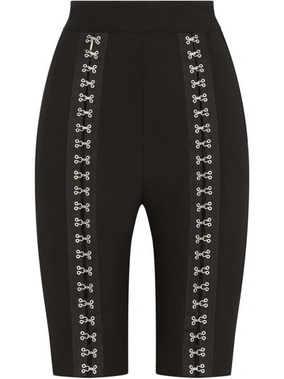 Shop Dolce & Gabbana Hook-and-eye Fastening Detail Shorts In Black