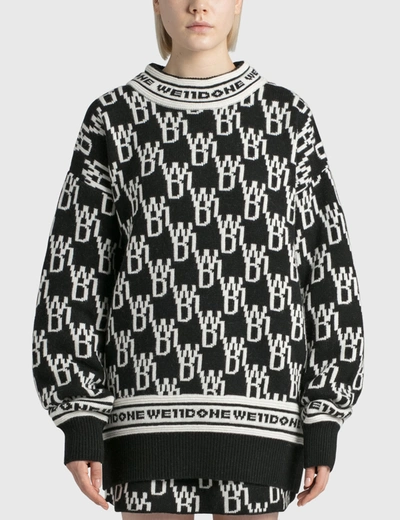 Shop We11 Done All Over Logo Sweater In Black