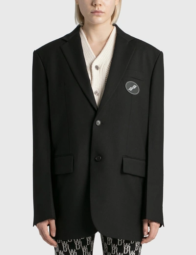 Shop We11 Done Oversized Logo Blazer In Black