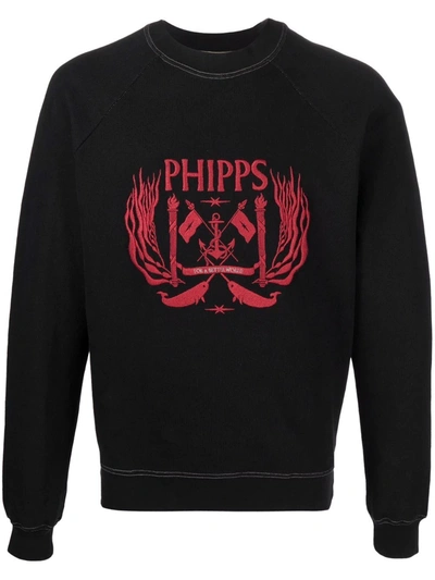 Shop Phipps Embroidered-logo Crewneck Sweatshirt In Schwarz