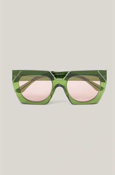 Ganni Oversized Geometric Sunglasses Kalamata One Size | ModeSens