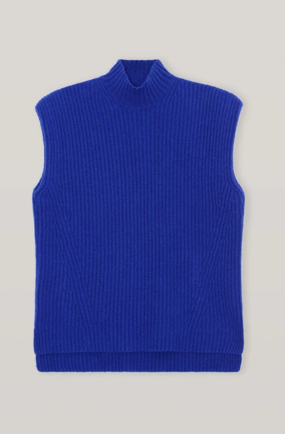 Shop Ganni Rib Knit Vest Daphne Size Xs