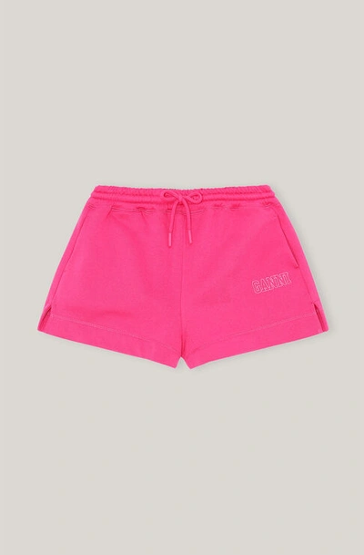 Shop Ganni Software Isoli Drawstring Shorts Shocking Pink Size Xxs