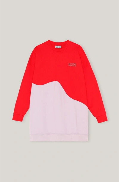 Shop Ganni Software Wave Isoli Oversized Sweatshirt, Misty Lilac Size S/m
