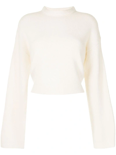 Shop Cashmere In Love Mila Cashmere Cropped Jumper In Weiss