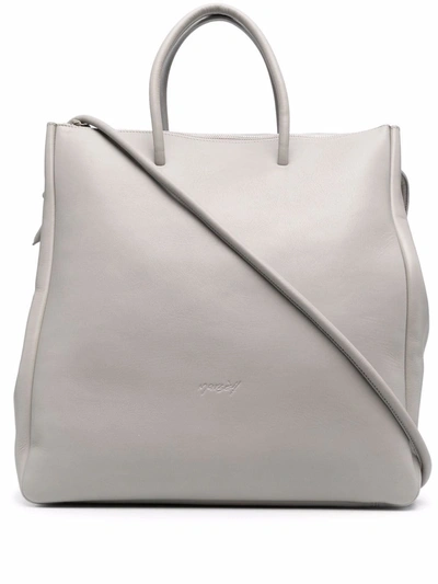 Shop Marsèll Logo-debossed Leather Tote Bag In Grau