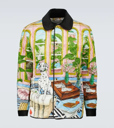 Shop Casablanca Dream House Quilted Jacket In Multicoloured