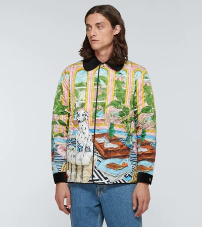 Shop Casablanca Dream House Quilted Jacket In Multicoloured