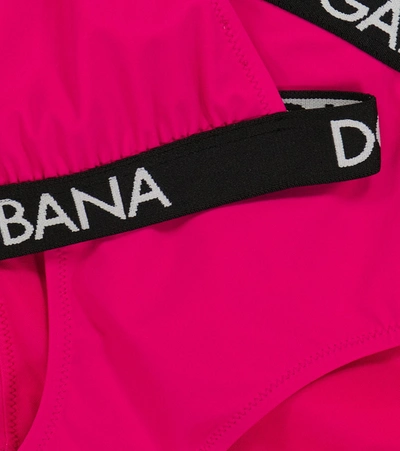 Shop Dolce & Gabbana Logo Triangle Bikini In Pink