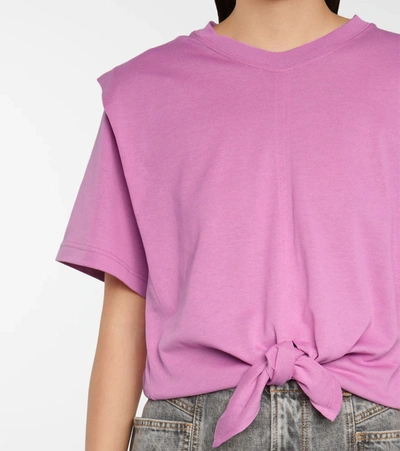 Shop Isabel Marant Zelikia Knotted Cotton T-shirt In Pink