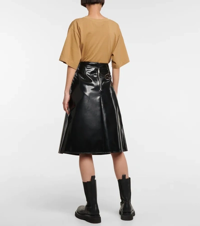 Shop Moncler Genius 2 Moncler 1952 Faux Leather Midi Skirt In Black