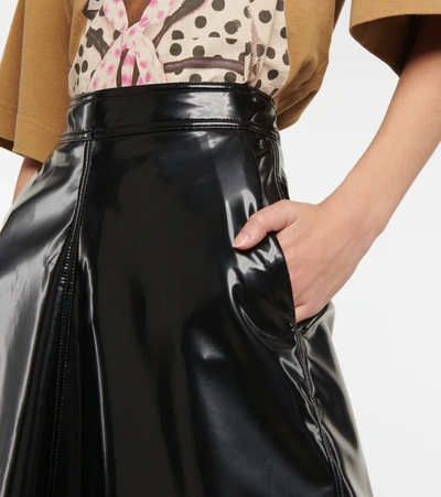 Shop Moncler Genius 2 Moncler 1952 Faux Leather Midi Skirt In Black