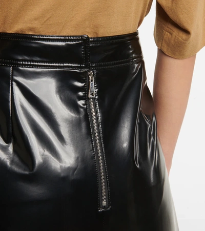 Shop Moncler Genius 2 Moncler 1952 Faux Leather Midi Skirt In Black
