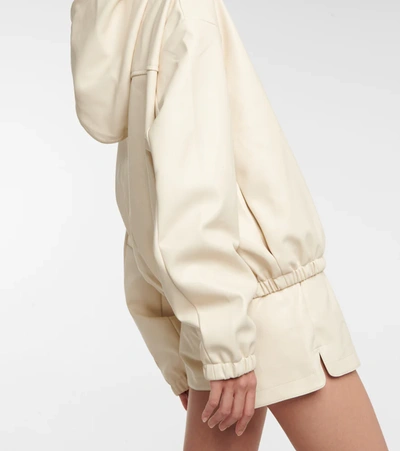 Shop The Frankie Shop Agata Faux Leather Hoodie In White