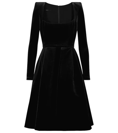 Shop Alex Perry Porter Velvet Minidress With Choker In Black