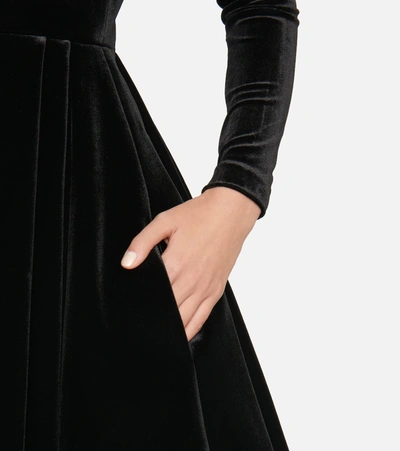 Shop Alex Perry Porter Velvet Minidress With Choker In Black